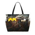 thumbnail image 1 of Yiaed Abstract White Dragon Print Large Capacity Beach Travel Bag - Waterproof Zipper Vacation Tote for Sandproof Storage, and Camping, 1 of 5