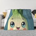 thumbnail image 1 of Yiaed Adorable Kawaii Fennel Character Print Blanket Throw Blanket Soft Cozy Flannel Blanket for Home Bed Sofa Couch Chair-50"x40", 1 of 6