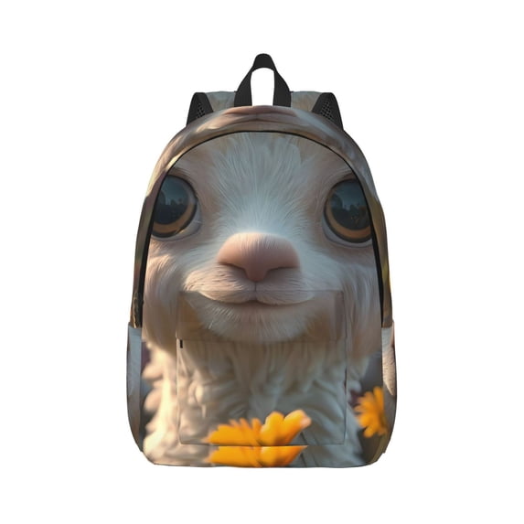 Yiaed Adorable Llama In Flowers Print Backpack, Premium Laptop Backpack, Travel Backpack for Women, Lightweight Backpacks, Comfortable Back Pack-Small