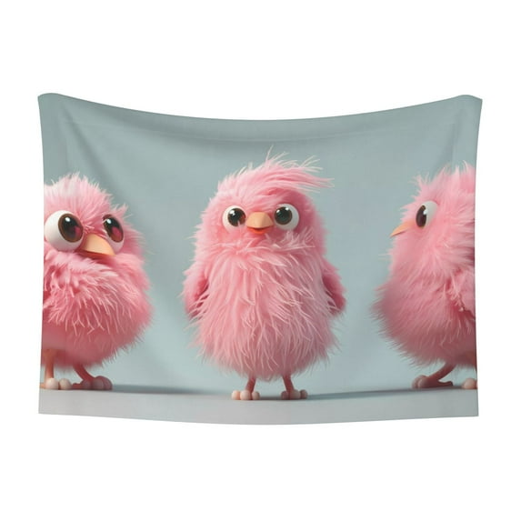 Yiaed Adorable Pink Fluffy Birds Print Dog Blankets-Cat Blanket Washable for Couch Protection,Puppy Blanket, Soft Plush Reversible Throw Furniture Protector-Large