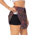 thumbnail image 1 of Yiaed African Women Print Women's Running Shorts with Liner 3 Zipper Pockets Elastic Workout Athletic Gym Yoga Shorts-, 1 of 7