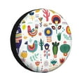 thumbnail image 1 of Yiaed Alpaca Flower Print Tire Wheel Cover, Waterproof Spare Tire Cover Fit for Jeep, Truck,Trailer, RV, SUV, Camper and Most Vehicle-16 inch, 1 of 6