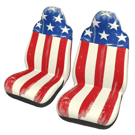 Yiaed America Flags2 Print Car Seat Covers,Universal Auto Seats Protector Fits for Car,SUV Sedan,Truck,Automotive Seat Covers & Accessories(Two packs)