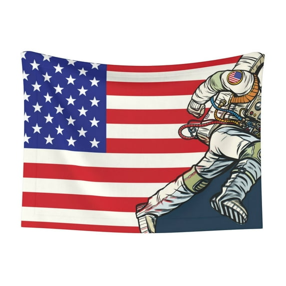 Yiaed American Astronaut Runs Forward Print Dog Blankets-Cat Blanket Washable for Couch Protection,Puppy Blanket, Soft Plush Reversible Throw Furniture Protector-Small
