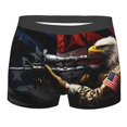 thumbnail image 1 of Yiaed American Bald Eagle Warrior Print Men's Soft Cotton Boxer Shorts Breathable Boxers Underwear Moisture-Wicking Underwear Stretch Boxer Briefs for Man-Large, 1 of 5