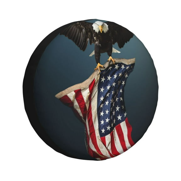 Yiaed American Flag Print Print Tire Wheel Cover, tire covers for trailers,rv wheel covers,rv tire covers, camper tire covers,tire covers for cars-14 inch