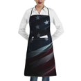 thumbnail image 1 of Yiaed American Flag Waving Print Print Kitchen Apron with Hand Wipe Pockets,Big Pocket,Aprons for Women with Pockets, Waterproof for Cooking Baking, 1 of 7