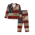 thumbnail image 1 of Yiaed American Flag1 Print Pajamas Women's Long Sleeve Sleepwear Soft Button Down Loungewear Pjs Lounge Set Nightwear Womens Pajama Pants-XX-Large, 1 of 7