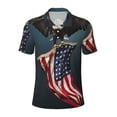 thumbnail image 1 of Yiaed American FlagPrint Men's Short Sleeve Polo Shirt,Golf Polo for Men Three-Button Golf Shirt Athletic Casual Collared T-Shirt- 3X-Large, 1 of 7