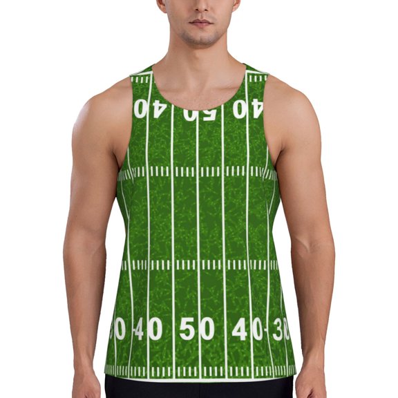 Yiaed American Football Field2 Print Mens Compression Shirt Slimming Body Shaper Vest Workout Tank Tops Abs Abdomen Undershirts-Small