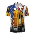 thumbnail image 1 of Yiaed American TruckPrint Men's Short Sleeve Polo Shirt,Golf Polo for Men Three-Button Golf Shirt Athletic Casual Collared T-Shirt- 3X-Large, 1 of 7