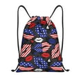 thumbnail image 1 of Yiaed American With Lips Print Drawstring Bags Drawstring Backpack Bulk String Back Pack Gym Sport Bag-Small, 1 of 5