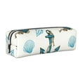 thumbnail image 1 of Yiaed Anchors And Shells Print Leather Pencil Case - Leather Pen Pencil Holder - Elegant & Practical Pencil Pouch for Work & Office, 1 of 7