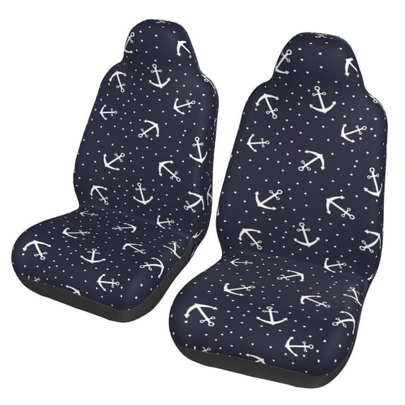 Yiaed Anchors Print Car Seat Covers,Universal Auto Seats Protector Fits for Car,SUV Sedan,Truck,Automotive Seat Covers & Accessories(Two packs)
