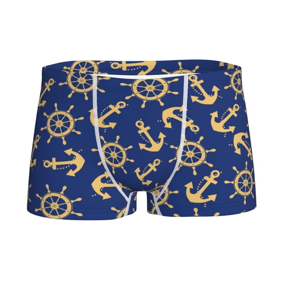 Yiaed Anchors and Nautical Print Boys' Boxer Briefs Cotton Casual Stretch Comfort Boys Boxers - Kids Boxer Briefs Underwear for Boys (6-18)-X-Large