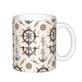 thumbnail image 1 of Yiaed Anchors with Rope Print Ceramics Coffee,Large Handle Design,Extra Large Tea and Coffee Cup for Office and Home Mugs, 1 of 6