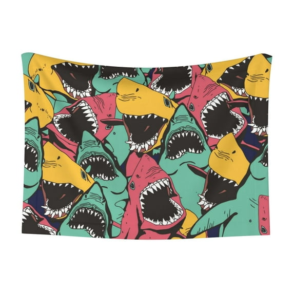 Yiaed Angry Shark Pattern Print Dog Blankets-Cat Blanket Washable for Couch Protection,Puppy Blanket, Soft Plush Reversible Throw Furniture Protector-