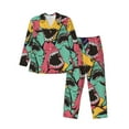 thumbnail image 1 of Yiaed Angry Shark Pattern Print Men’s Pajamas Set - Long Sleeve Button Down Sleep Shirt and Pajama Bottoms Sleepwear Set Mens Pjs Sets Men's Pajama Bottoms-Small, 1 of 7