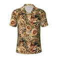 thumbnail image 1 of Yiaed Animal LeopardPrint Men's Short Sleeve Polo Shirt,Golf Polo for Men Three-Button Golf Shirt Athletic Casual Collared T-Shirt- X-Large, 1 of 7