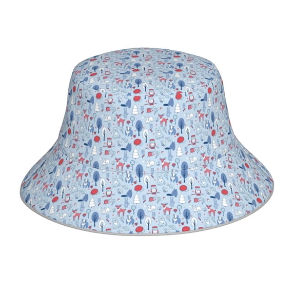 Yiaed Animal Print Reflective Stripe Bucket Hat Unisex Funny Outdoor Fisherman Cap Beach Sun Hat