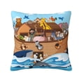 thumbnail image 1 of Yiaed Animals on Noah's Ark Floating Print Pillow Covers Super Soft Decorative Square Throw Pillow Covers Case Cushion Covers for Sofa Couch Bedroom Car Decor（No pillow core）-22"x22", 1 of 7
