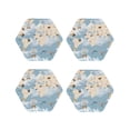 thumbnail image 1 of Yiaed Animals Travel World Map Print Leather Coasters for Drinks - Cup Coasters Coffee Table Kitchen Table Bar, Home & Office Gifts Handmade Drink Coasters-Hexagon, 1 of 6