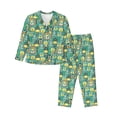 thumbnail image 1 of Yiaed Animals with Leaf Print Pajamas Women's Long Sleeve Sleepwear Soft Button Down Loungewear Pjs Lounge Set Nightwear Womens Pajama Pants-X-Large, 1 of 7