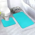 thumbnail image 1 of Yiaed Aqua Print Bathroom Mat Set 2 Pieces Mat Anti-Skid Pad Ultra Soft and Absorbent Bathroom Bath Mat Contour Bath Rugs for Toilet Base, 1 of 6
