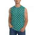 thumbnail image 1 of Yiaed Aquamarine Glitter Print Men's Singlet Vests Summer Running Muscle Tank Tops Gym Undershirt Round Neck Sleeveless for man, 1 of 5