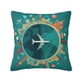 thumbnail image 1 of Yiaed Around The Planet Print Pillow Covers Super Soft Decorative Square Throw Pillow Covers Case Cushion Covers for Sofa Couch Bedroom Car Decor（No pillow core）-24"x24", 1 of 7
