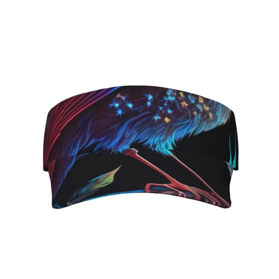 Yiaed Artistic Colorful Bird Print Sport Sun Visor Hats Adjustable Empty Top Baseball Cap Cotton Ball Caps for Women and Men