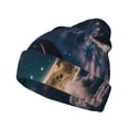 thumbnail image 1 of Yiaed Artistic Starry Sky Moon Book Print Winter Beanie for Men Women, Fleece Lined Beanie Soft Warm Knit Hat Ski Stocking Cuffed Ca, 1 of 6
