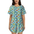 thumbnail image 1 of Yiaed Artoon Transport Print Short Sleeve Pajama Sets for Women Casual Crew Neck 2 Piece Lounge Sets Women's Short-Sleeved Pajama-Medium, 1 of 5