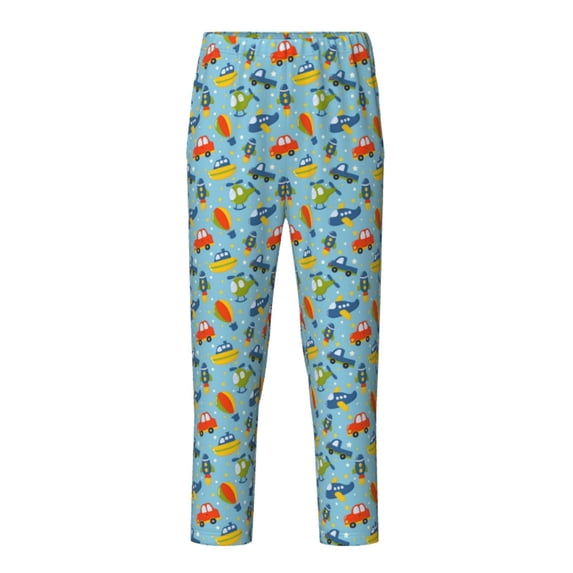 Yiaed Artoon Transport Print Teenagers' Lounge Pants, Loose PJ Bottoms, Long Pajama Pants for Men-Small