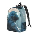 thumbnail image 1 of Yiaed Astronaut Contemplating Planet Print Laptop Backpack Travel Canvas Backpack Vintage Aesthetic Backpack for School Knapsack Plain Backpack Backpack for School-, 1 of 5