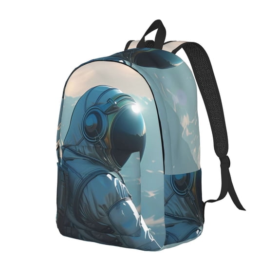Yiaed Astronaut Contemplating Planet Print Laptop Backpack Travel Canvas Backpack Vintage Aesthetic Backpack for School Knapsack Plain Backpack Backpack for School-
