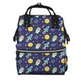 thumbnail image 1 of Yiaed Astronaut Corgi Print Multi-Function Travel Backpack Nappy Bags, Nursing Bag, Fashion Mummy, Roomy Waterproof for Baby Care, Stylish and Durable, 1 of 1