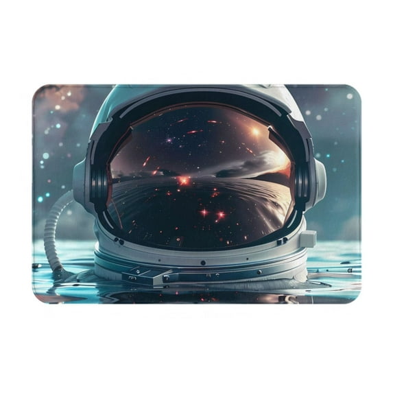 Yiaed Astronaut Helmet Reflections Print Flannel Doormat Mat Outdoor Indoor Door Mats,Welcome Matt Outdoor Front Door Mat Doormat Outdoor Mat Outdoor Mat,16"x24"