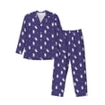 thumbnail image 1 of Yiaed Astronaut Rabbit Print Men’s Pajamas Set - Long Sleeve Button Down Sleep Shirt and Pajama Bottoms Sleepwear Set Mens Pjs Sets Men's Pajama Bottoms-X-Large, 1 of 7