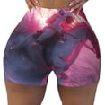 thumbnail image 1 of Yiaed Astronaut Riding Fiery Horse Print Women's Athletic Shorts Running Shorts Sporty Short High Waisted Elastic Workout Shorts for Yoga Gym Running & Sports -Medium, 1 of 8