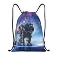 thumbnail image 1 of Yiaed Astronauts Start Running Print Drawstring Bags Drawstring Backpack Bulk String Back Pack Gym Sport Bag-Small, 1 of 5