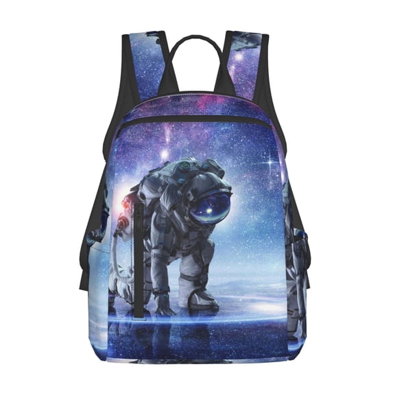 Yiaed Astronauts Start Running Print Lightweight Backpack Travel Backpacks Hiking Daypack for Women Men