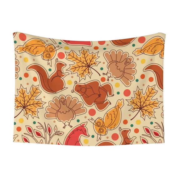Yiaed Autumn Animal Maple Leaves Print Dog Blankets-Cat Blanket Washable for Couch Protection,Puppy Blanket, Soft Plush Reversible Throw Furniture Protector-Large