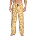 thumbnail image 1 of Yiaed Autumn Fall Yellow Leaves Print Men's Lounge Pants, Loose PJ Bottoms, Long Pajama Pants for Men-Medium, 1 of 6