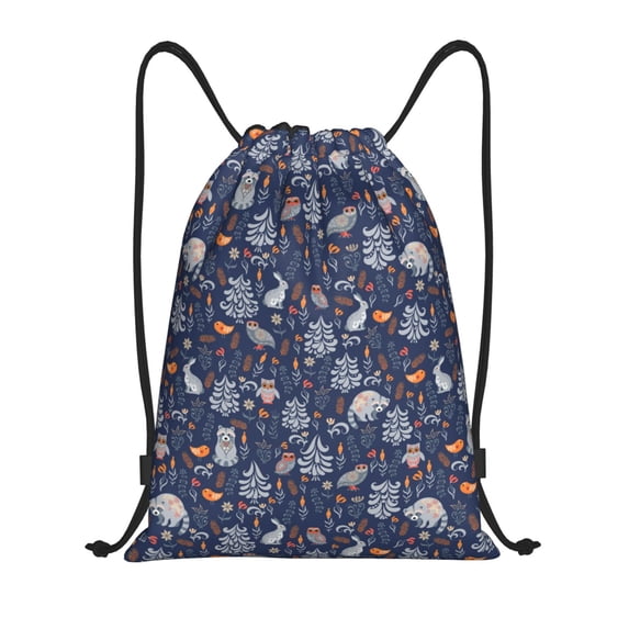 Yiaed Autumn Forest2 Print Drawstring Bags Drawstring Backpack Bulk String Back Pack Gym Sport Bag-Small