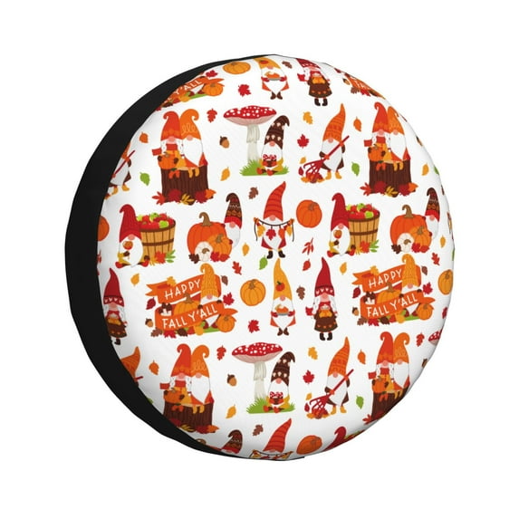 Yiaed Autumn Gnome Print Print Tire Wheel Cover, tire covers for trailers,rv wheel covers,rv tire covers, camper tire covers,tire covers for cars-15 inch