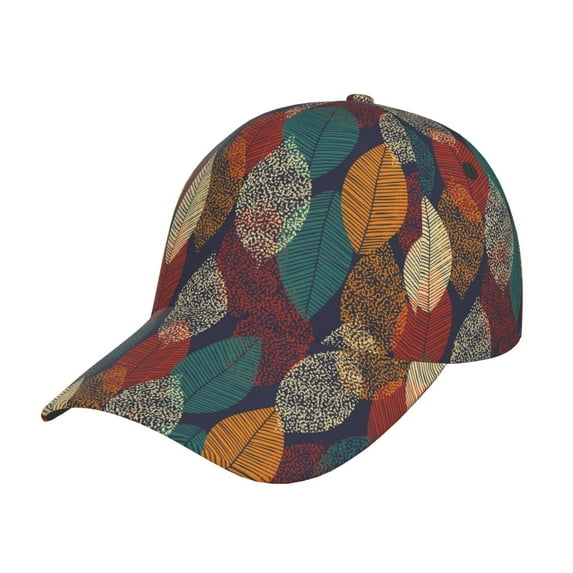 Yiaed Autumn Leaves Print Cap Adjustable Size for Running Workouts and Outdoor Activities All Seasons