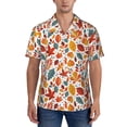 thumbnail image 1 of Yiaed Autumn Leaves Print Hawaiian Shirt for Men Short Sleeve Button Down Shirts Beach Shirts for Men-X-Large, 1 of 5
