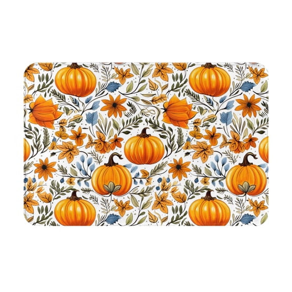Yiaed Autumn Pumpkin Blossoms Print Flannel Doormat Mat Outdoor Indoor Door Mats,Welcome Matt Outdoor Front Door Mat Doormat Outdoor Mat Outdoor Mat,16"x24"