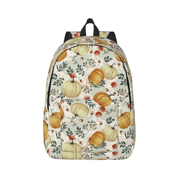 Yiaed Autumn Pumpkins Leaves Print Backpack, Premium Laptop Backpack, Travel Backpack for Women, Lightweight Backpacks, Comfortable Back Pack-Small